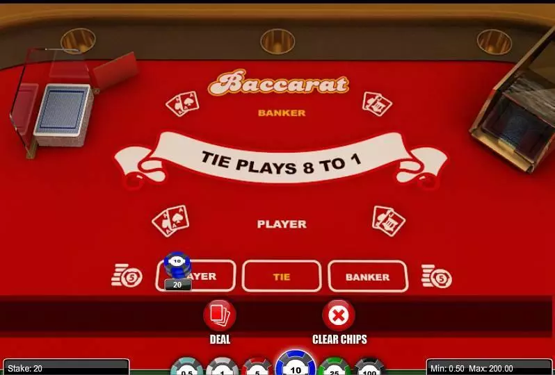 Baccarat сделано в 1x2 Gaming, число колод: 6 колод