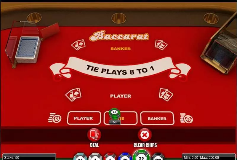 Baccarat made by 1x2 Gaming with 6 Deck
