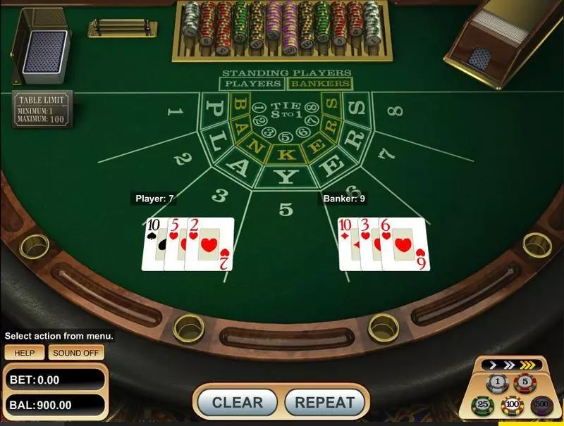 Baccarat made by BetSoft with 8 Deck