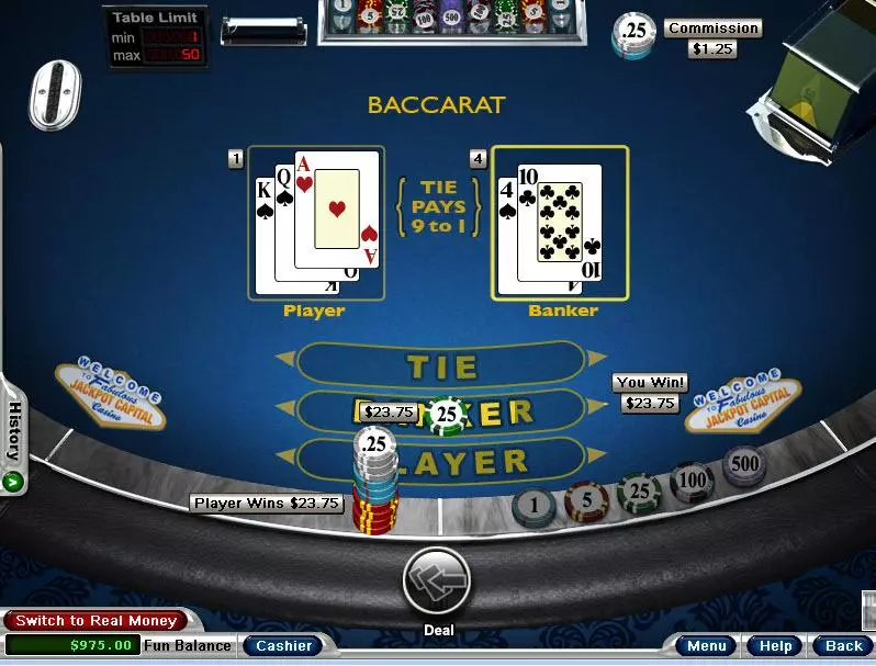 Baccarat made by RTG with 6 Deck