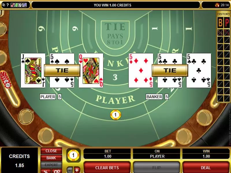 High Limit Baccarat сделано в Microgaming, число колод: 8 колод